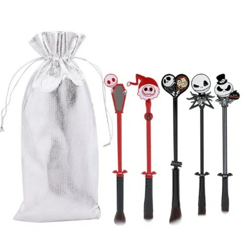 The Nightmare Before Christmas Makeup Brushes 5pcs Christmas Makeup Brush Set